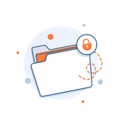 Fototapete - Flat file folder security technology icon vector image design illustration