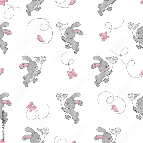 Cute cartoon bunny and butt...