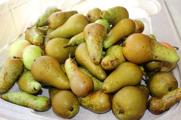 Wall Mural - A pile of fresh green pears