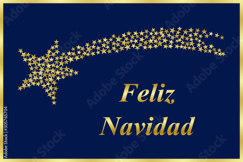 Cuadros en Lienzo Feliz Navidad con estrella fugaz