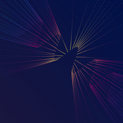 Poster - abstract dark background with many particles. optical illusion of movement.