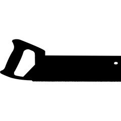 Isolated Woodworking Tool backsaw Silhouette Vector Illustration