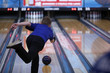 © Ron Alvey - A high school student competes in a bowling match