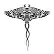 © Marina Storm - Stingray Manta in Maori style. Tattoo sketch