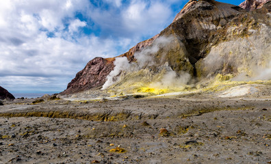 Sulphur vents on White Island, New Zealand