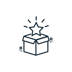 startup with box star line style icon