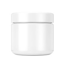 White Cosmetic Jar With Lid For Cream Or Gel Mockup. 3d Rendering