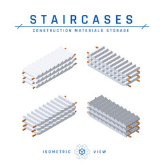 Sticker - Staircases, top view, vector in isometric style