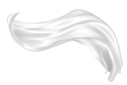 Abstract background of white wavy silk or satin. 3d rendering image.