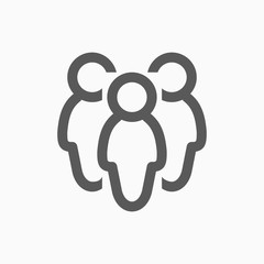 Fototapete - People line icon for web computer and mobile