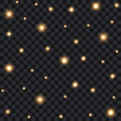 Stars on transparent background, vector illustration.