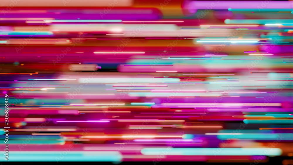 Horizontal Blurred Lines - 3D Illustration