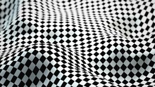 Abstract Morphed Checker Surface With Depth Of Field Effect - 3D Illustration