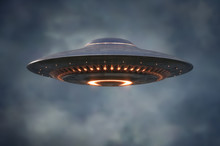 Alien UFO - Unidentified Flying Object - Clipping Path Included
