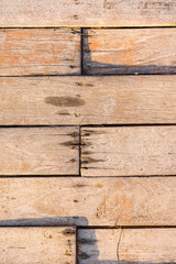 Wall Mural - Old rural wooden wall, detailed photo texture. Natural wooden building structure background.