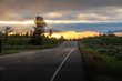 Empty Road leading into the sunrise