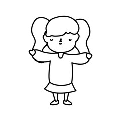 Wall Mural - little girl cartoon character thick line