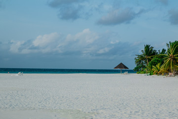 Wall Mural - Beautiful tropical Maldives resort hotel and island