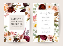 Vertical Label Baroque Frames Of Leaves And Flowers