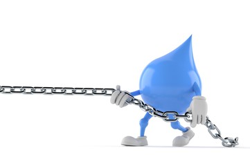 Poster - Water drop character pulling chain