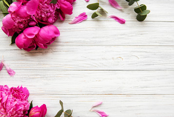 Wall Mural - Background with pink peonies