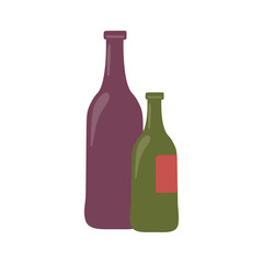 Canvas Print - Isolated wine bottles vector design