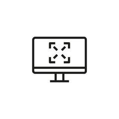 Poster - Enhance thin line icon. Screen, focus, software isolated outline sign. Increase and decrease concept. Vector illustration symbol element for web design and apps