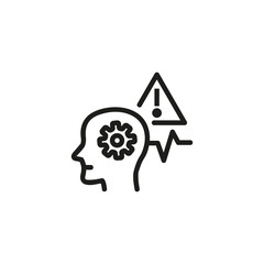 Sticker - Mental problem thin line icon. Disease, disorder, phobia isolated outline sign. Psychology, mental health concept. Vector illustration symbol element for web design and apps