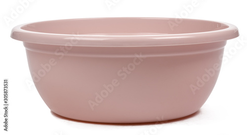 Fotografía Plastic empty basin isolated on white background
