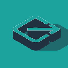 Poster - Isometric Open in new window icon isolated on green background. Open another tab button sign. Browser frame symbol. External link sign. Vector Illustration