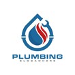 plumbing service and mechanic logo, icon and template