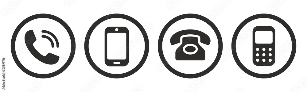 Phone icon collection. Call sign. Vector - obrazy, fototapety, plakaty 