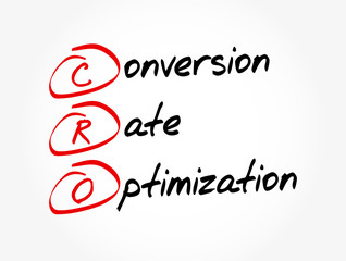 Poster - cro - conversion rate optimization acronym, business concept background