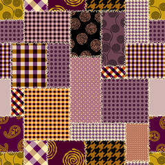 Poster - Patchwork textile pattern. Seamless quilting design background.