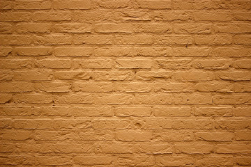 Wall Mural - Yellow ochre painted brick wall background texture