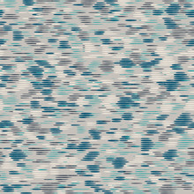 Futuristic Techno Glitch Striped Grunge Seamless Repeat Vector Pattern Swatch. Blue, Teal, And Cream. Chaotic Illusion Of Motion. Great For Sports Wear.