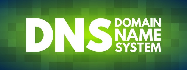 DNS - Domain Name System acronym, technology concept background