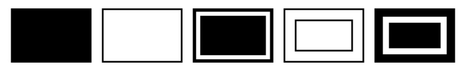 Wall Mural - rectangle icon black | label rectangles | box symbol | frame logo | emblem sign | isolated | variati
