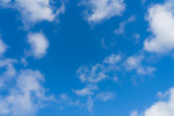 Fototapeta Niebo - Blue sky with group of tiny clouds. Panorama background