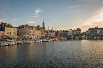 Canvas Print - The streets of the port city of France Honfleur