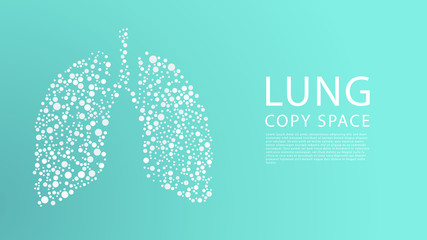 Abstract image of a human lungs in the form of a dots, Illustration vector, COVID-19.
