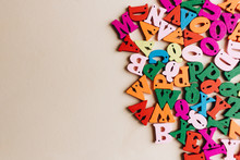 Colorful Small Scattered Wooden Letters