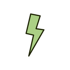 Sticker - power thunderbolt environment ecology line and fill