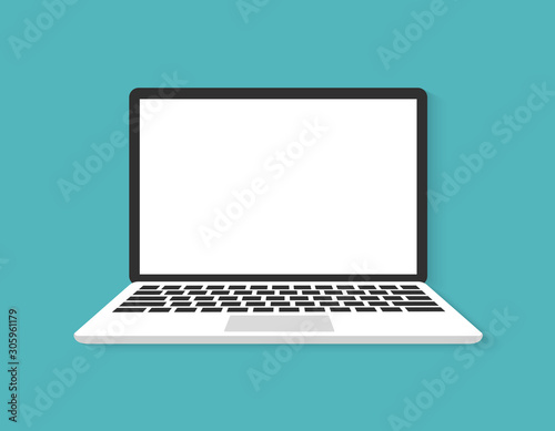 Fotografía Laptop flat vector icon illustration