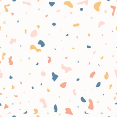 Canvas Print - Terrazzo seamless pattern with colorful rock pieces. Terrazzo seamless pattern. Pastel colors. Marble texture. Terrazzo floor marble pattern. Vector illustration.