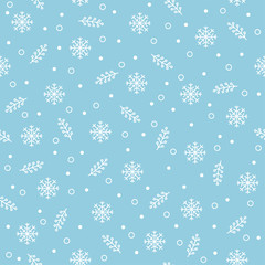 Wall Mural - Seamless pattern with snowflakes. Merry Christmas background