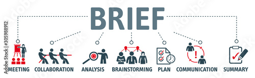 Fotografía BRIEF. Vector Concept with icons and keywords