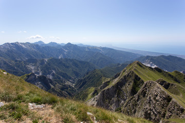 Panoramic view from Monte Sagro in apuan alps