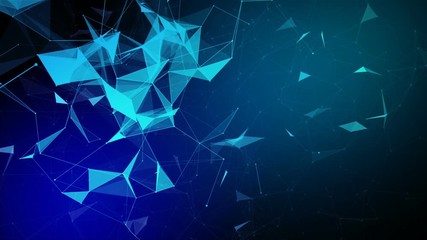 Wall Mural - technology background blue network connection video