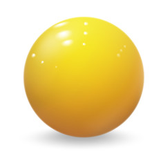Yellow Ball. Glossy Sphere Isolated On White